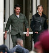 Tom Cruise und Emily Blunt stehen für einen Film gemeinsam vor der Kamera