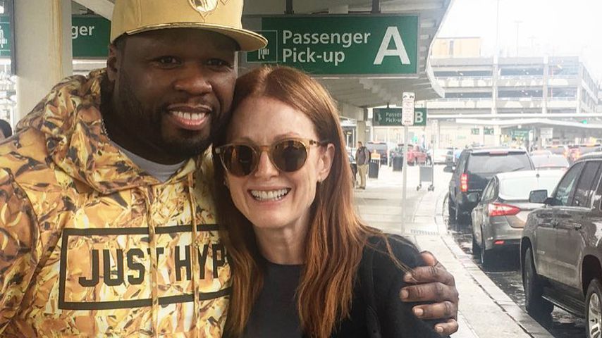 50 Cent mit Schauspielerin Julianne Moore in New York