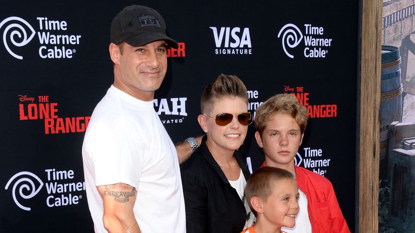 Adrian Pasdar und Natalie Maines mit ihren Kindern Jackson und Beckett