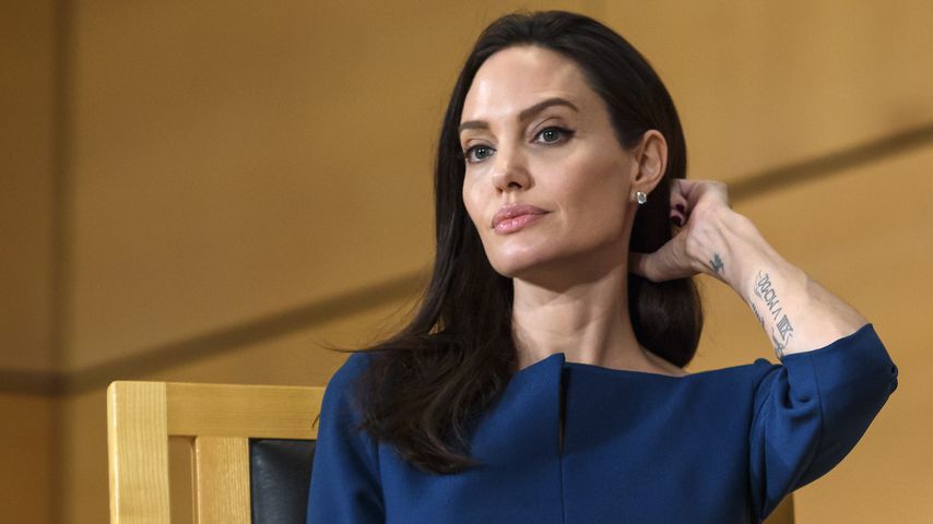 Angelina Jolie während einer UN-Konferenz