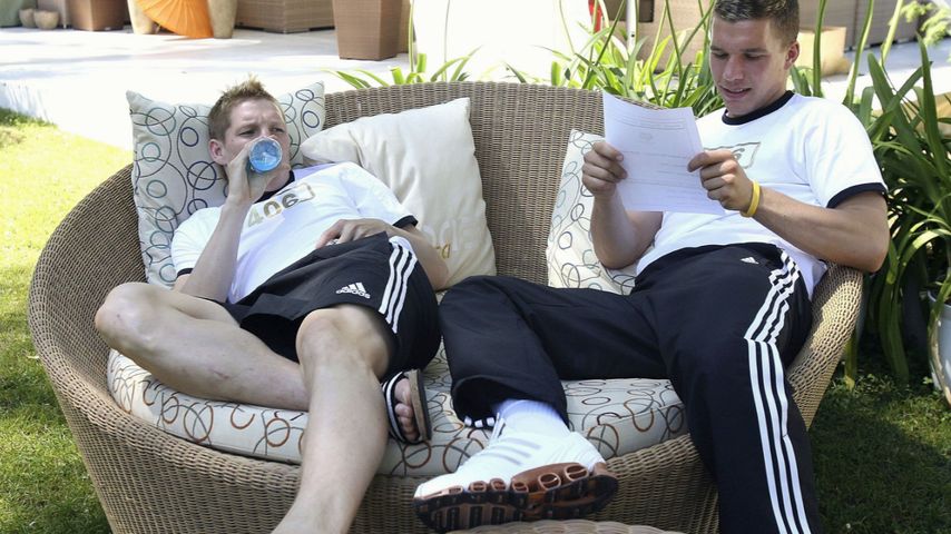 Bastian Schweinsteiger und Lukas Podolski im Trainingslager vor der WM 2006