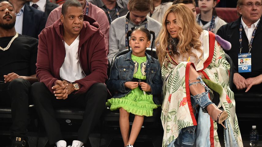 Jay-Z, Blue Ivy und Beyoncé beim 66. NBA All-Star Spiel
