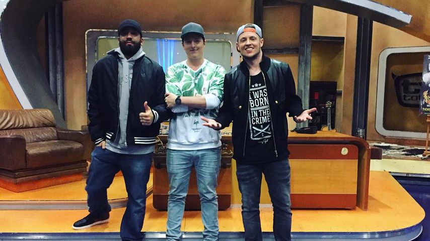 Chris, Phil und C-Bas (v.l.) bei TV Total im September 2015