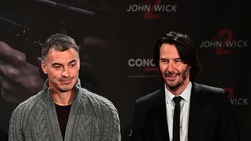 Chad Stahelski und Keanu Reeves bei der Pressekonferenz zu "John Wick: Chapter 2" in Berlin