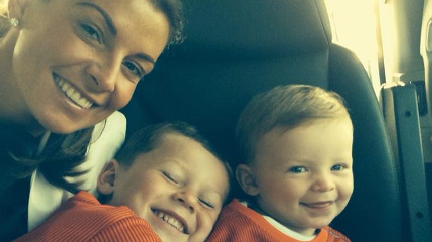 Coleen Rooney mit ihren Söhnen Kai und Klay