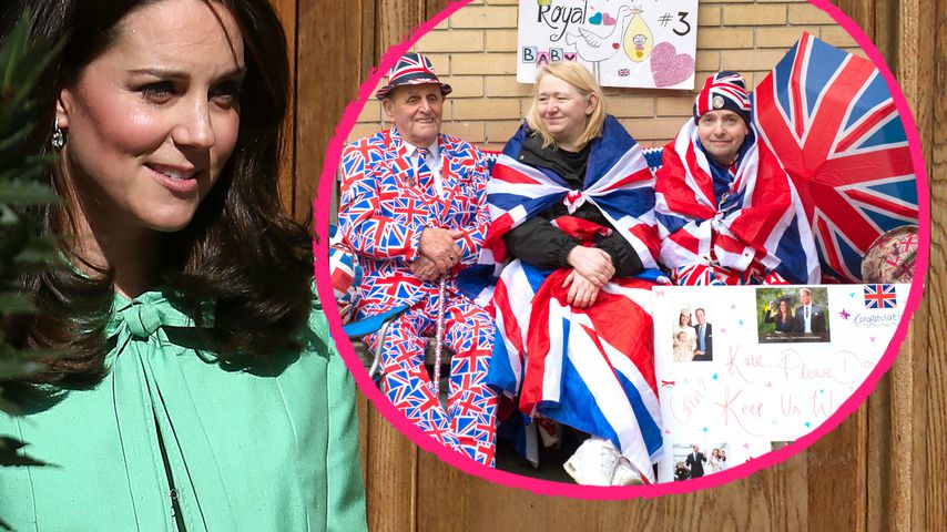Kates Baby-Countdown Fans warten schon vor der Klinik