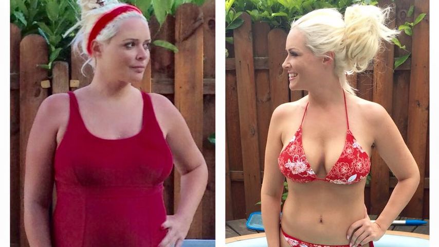 Daniela Katzenberger im Sommer 2015 (links) und im Sommer 2016 (rechts)