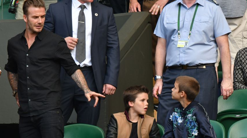 David Beckham und seine Söhne Cruz und Romeo