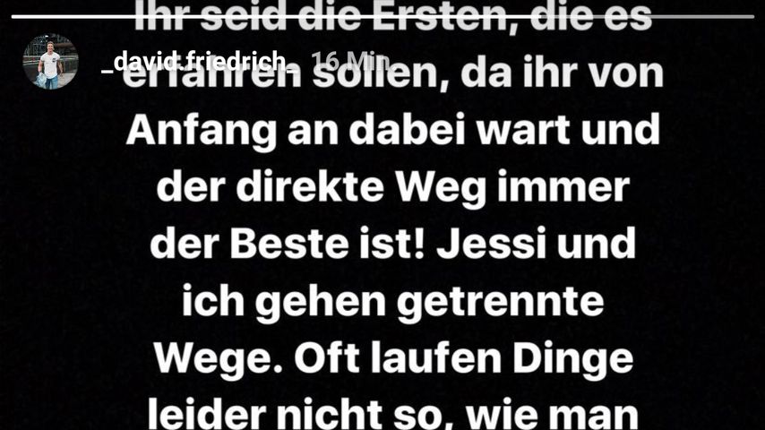 David Friedrichs Trennungs-Post