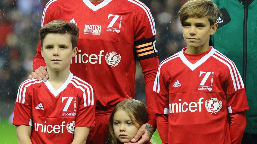 David Beckham, Romeo Beckham, Harper Seven Beckham und Cruz Beckham