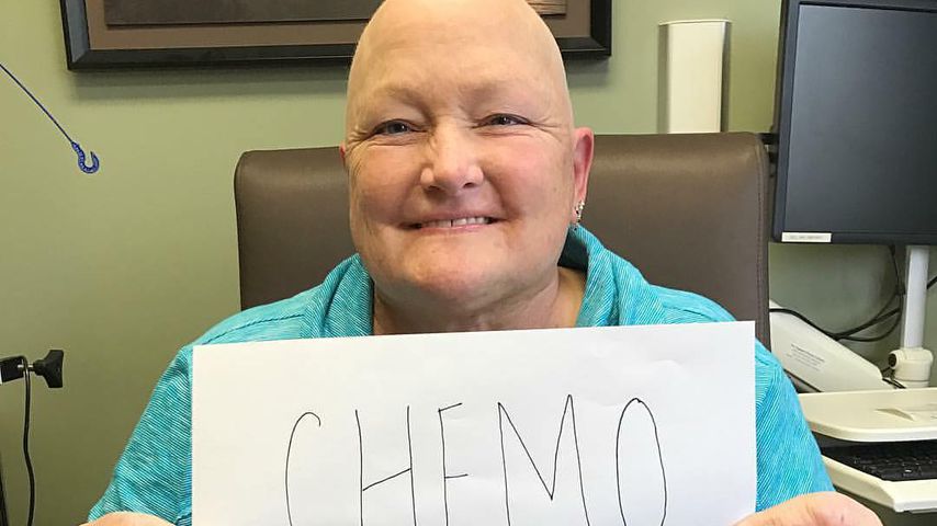 Debbie Rowe nach ihrer letzten Chemotherapie im Januar 2017