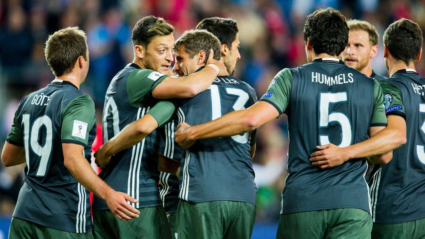 Die DFB während des WM-Qualifikationsspiels in Oslo