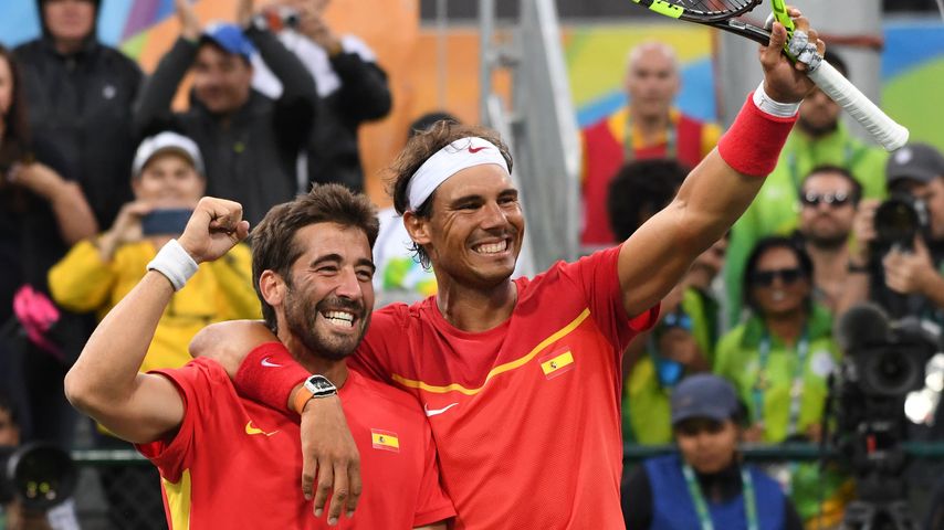 Die spanischen Tennisspieler Marc Lopez und Rafael Nadal bei Olympia 2016