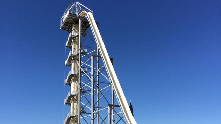 Die "Verrückt"-Wasserrutsche in Kansas City, USA, während der Bauarbeiten