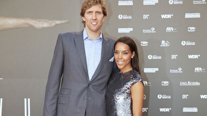 Dirk Nowitzki mit Jessica Nowitzki bei der Premiere von "Der perfekte Wurf"