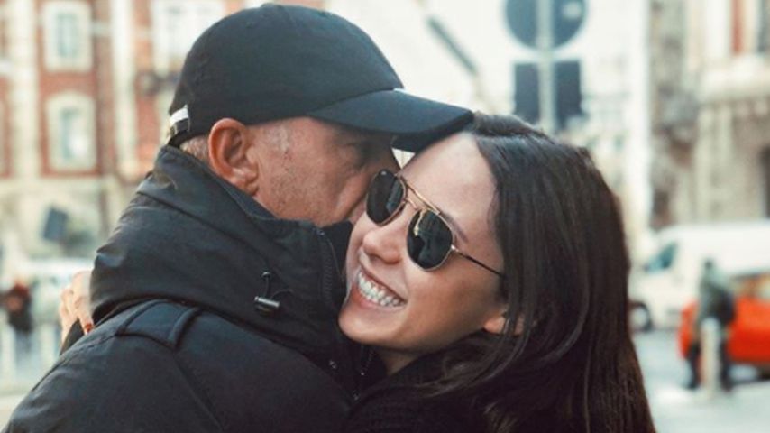 Sänger Eros Ramazzotti mit seiner Tochter Aurora, Februar 2018