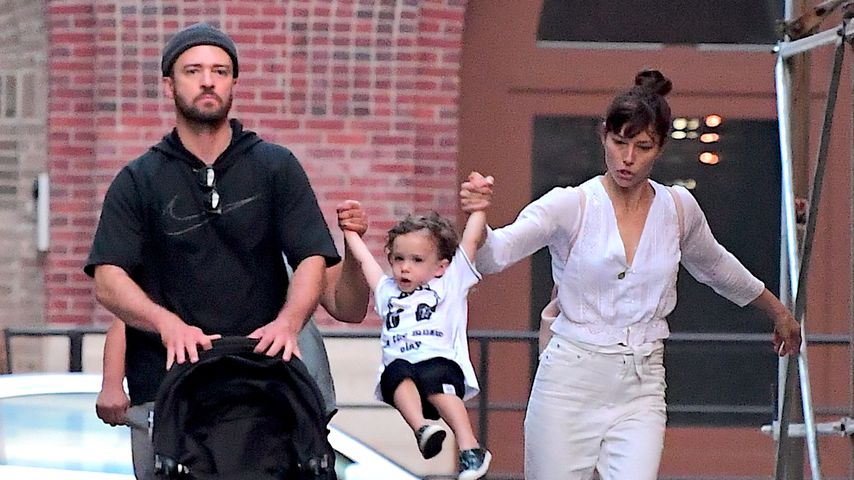 Justin Timberlake mit Sohn Silas und Ehefrau Jessica Biel