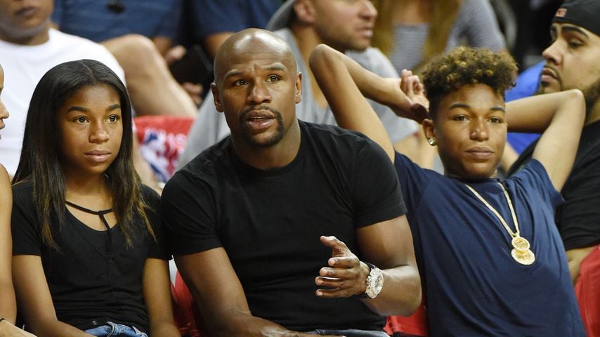 Boxer Floyd Mayweather Jr. mit Tochter Jirah und Sohn Koraun