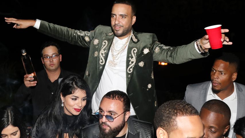 French Montana und einige Gäste auf seiner eigenen Geburtstagsparty in Beverly Hills