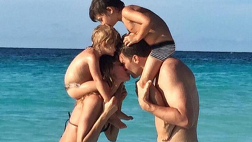 Gisele Bündchen und Tom Brady mit ihren Kindern