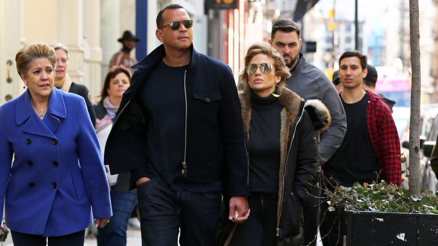 Guadalupe Rodriguez, Alex Rodriguez und Jennifer Lopez in New York