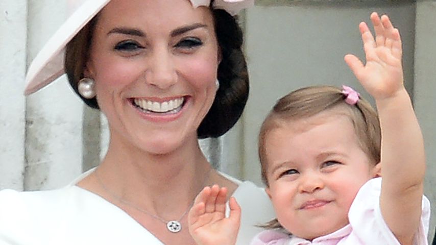 Herzogin Kate und ihre Tochter Prinzessin Charlotte auf dem 90. Geburtstag der Queen