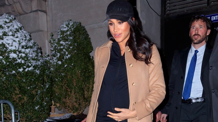 Übergroße Kugel: Meghan nach Baby-Party lässig unterwegs