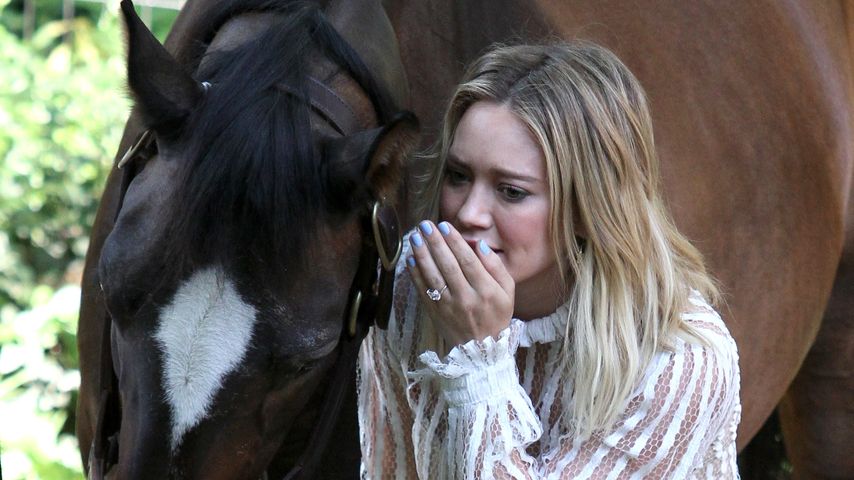 Hilary Duff bei Dreharbeiten