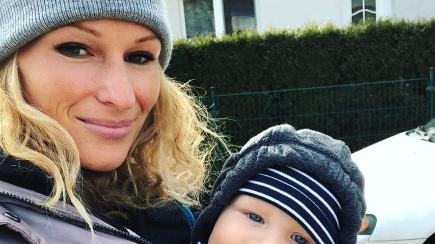 Janni Hönscheid und ihr Sohn Emil-Ocean im Februar 2018