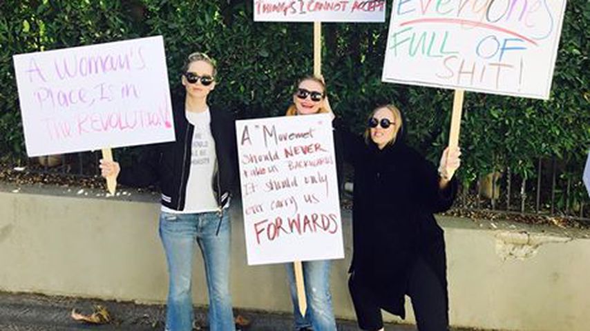 Jennifer Lawrence, Cameron Diaz und Adele beim Women's March in Washington