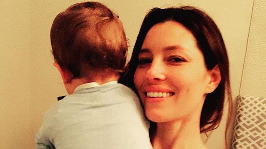Jessica Biel mit ihrem Sohn Silas