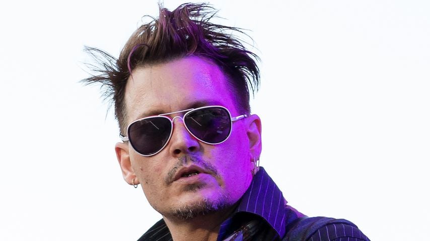 Johnny Depp bei einem Konzert mit seiner Band "Hollywood Vampires" in 2016 Stockholm