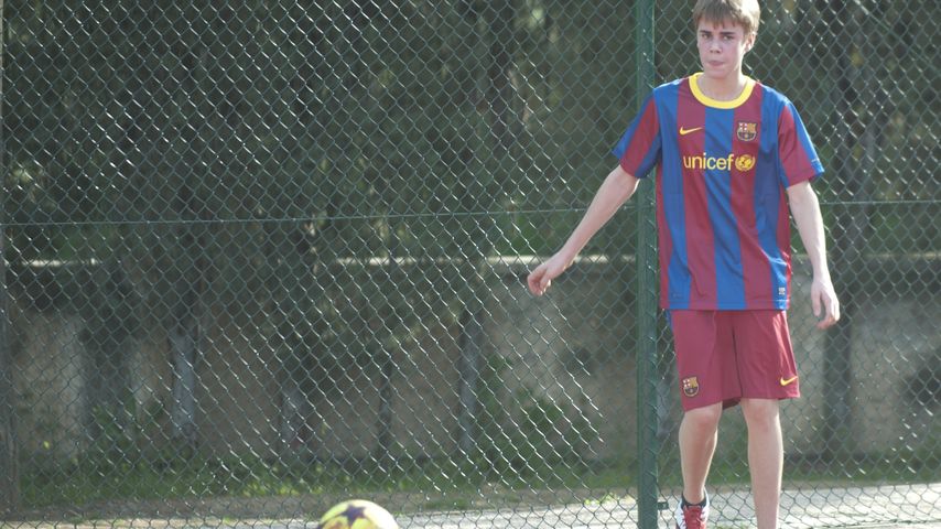 Justin Bieber auf einem Sportplatz in Madrid 2011