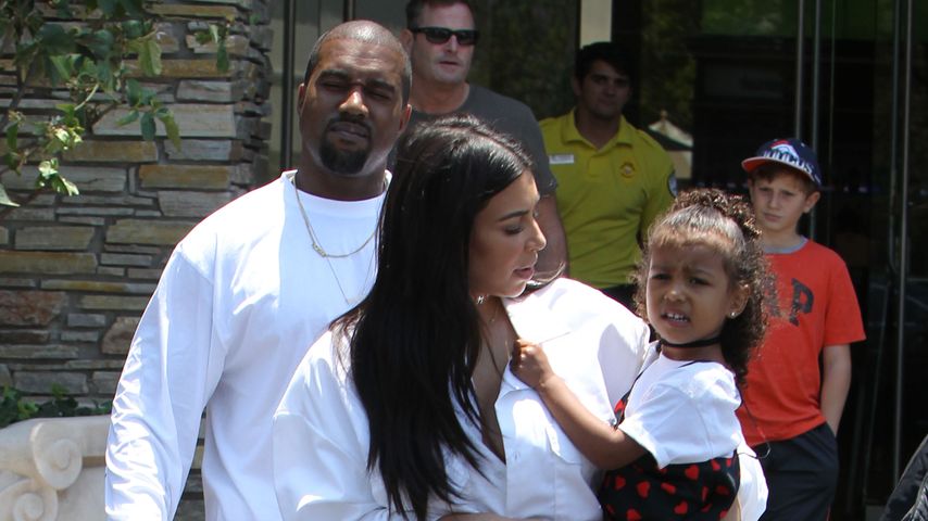 Kanye West, Kim Kardashian und North West in Los Angeles