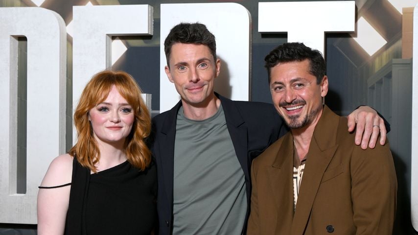 Leah Byrne, Matthew Goode and Alexej Manvelov beim Special Screening von "Dept. Q" in London