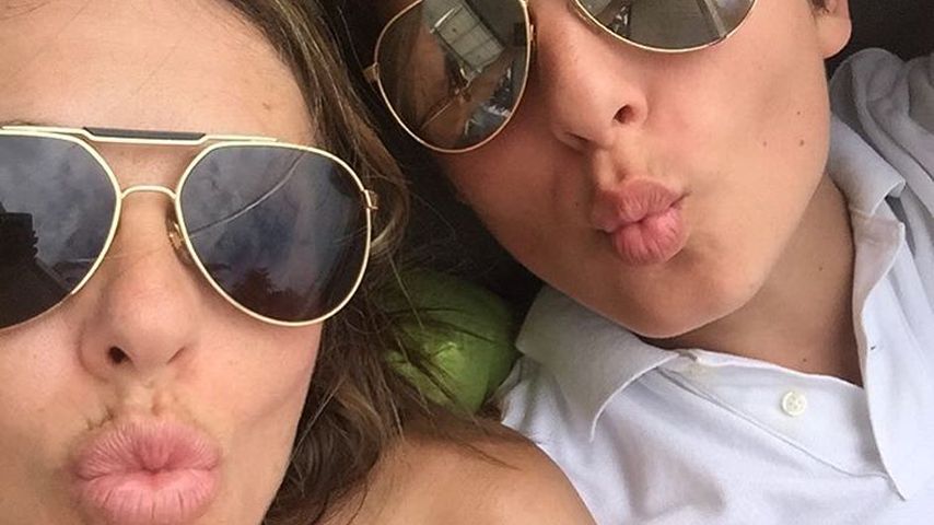 Liz Hurley und Sohn Damian im Oktober 2016 auf den Malediven