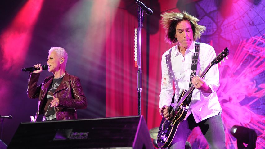 Roxette während einer Performance in der LG Arena in Birmingham