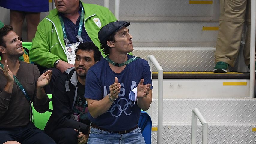 Matthew McConaughey beim Olympia-Schwimmfinale der Olympischen Spiele in Brasilien