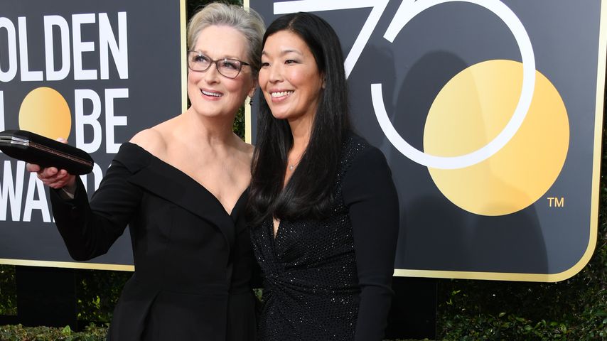 Meryl Streep und Ai-jen Poo bei den 75. Golden Globes