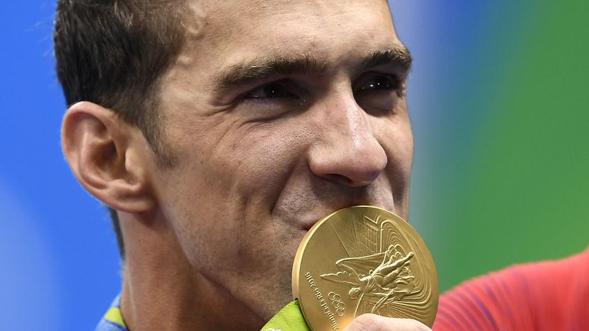 Michael Phelps nach dem 4x100m Freestyle Relay Finale während der Olympischen Spiele in Rio 2016