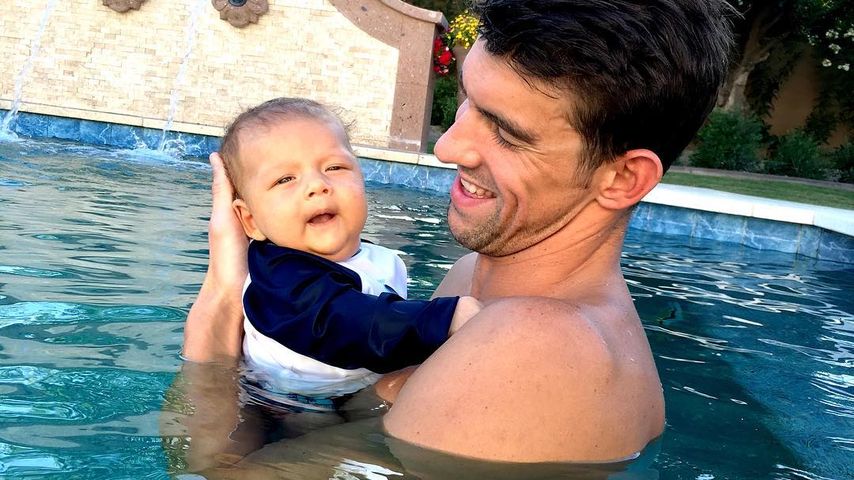 Michael Phelps und sein Sohn Boomer