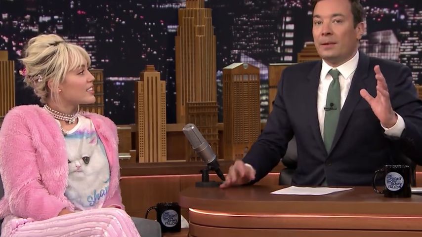 Miley Cyrus und Jimmy Fallon