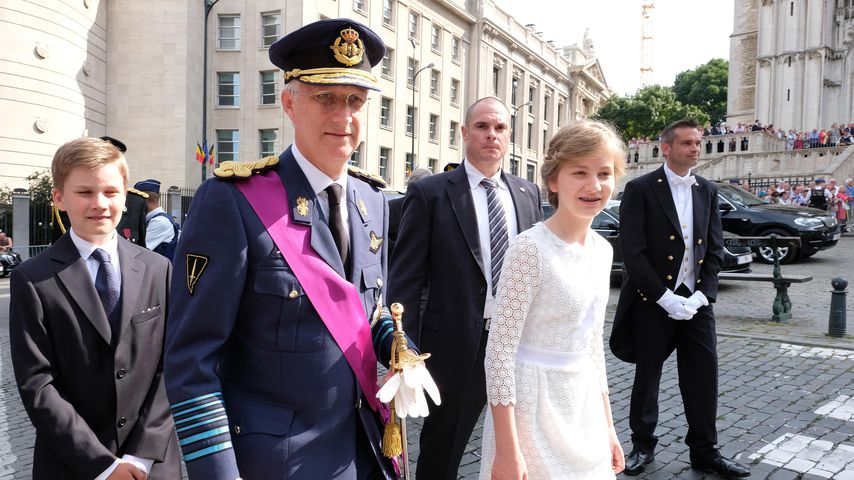 Prinz Gabriel der Belgier, König Philippe der Belgier und Prinzessin Elisabeth der Belgier