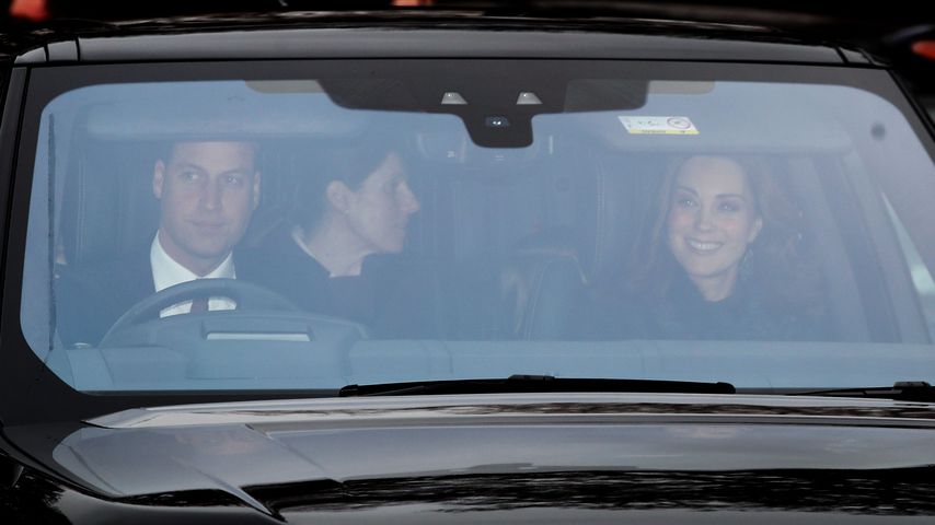 Prinz William und Herzogin Kate mit ihrer Nanny Maria