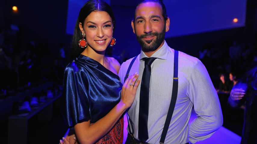 Rebecca Mir und Massimo Sinató bei der Berlin Fashion Week im Januar 2016