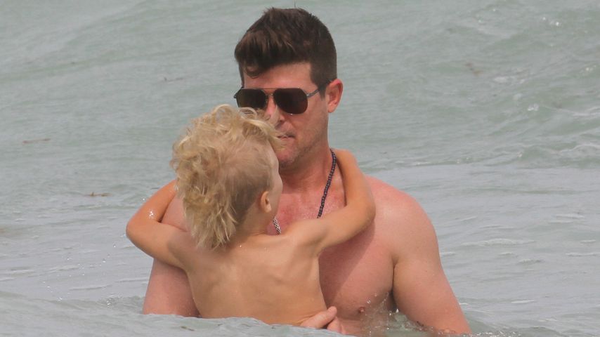 Robin Thicke und sein Sohn Julian in Miami Beach