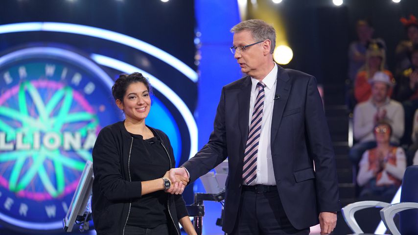 Roxanne von der Weiden und Günther Jauch bei "Wer wird Millionär?"