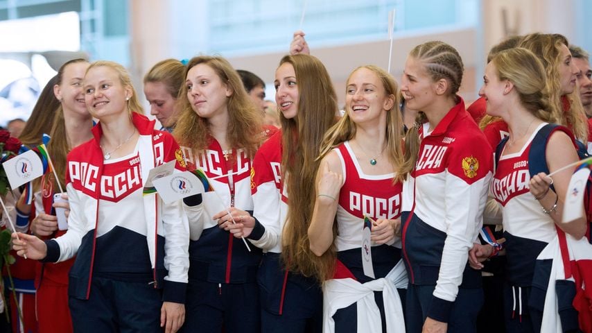 Russische Sportlerinnen in Moskau