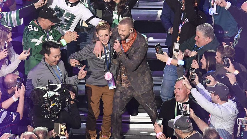 Ryan McKenna und Justin Timberlake beim Super Bowl 2018