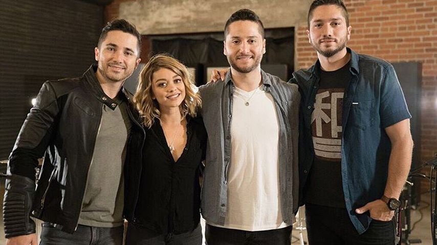 Sarah Hyland mit Boyce Avenue beim Musikvideo-Dreh zu "Closer"